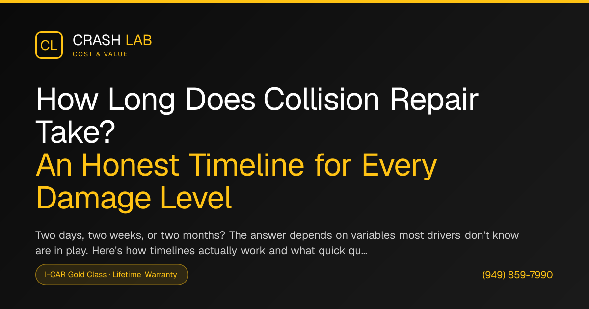 How Long Does Collision Repair Take? An Honest Timeline for Every ...